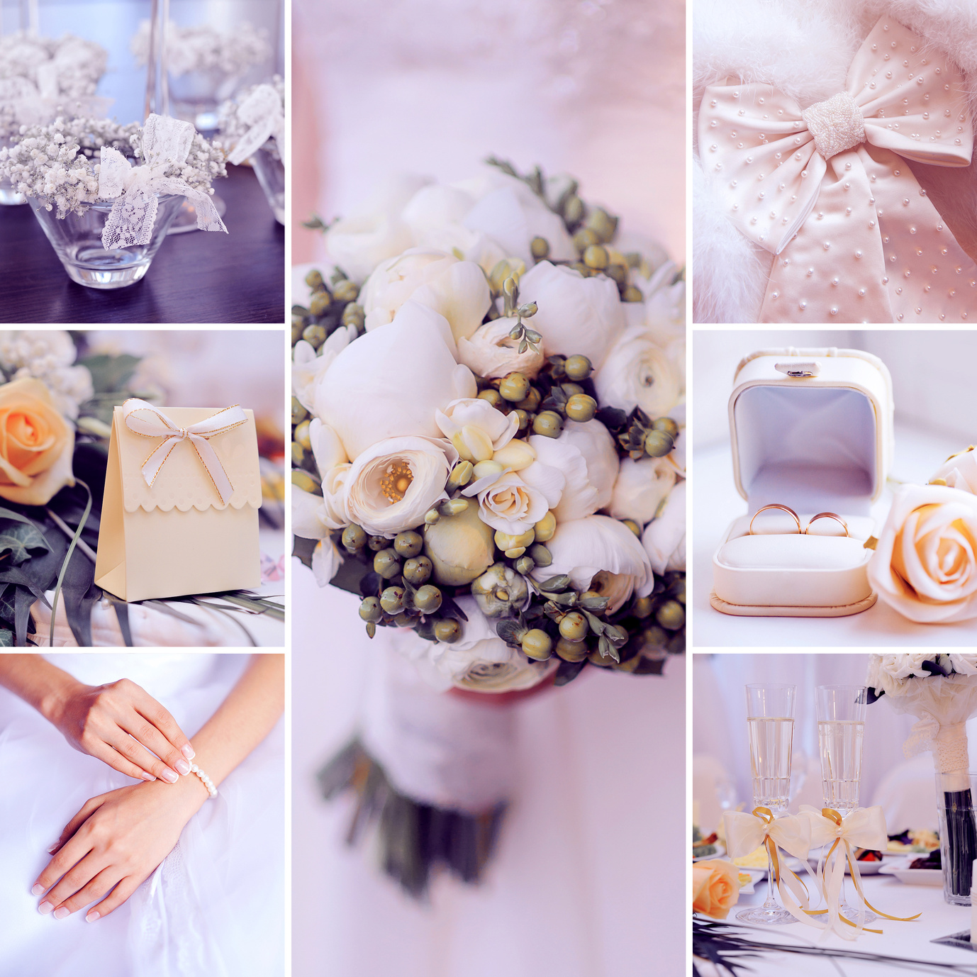 Hochzeit Zartrosa Hellbeige