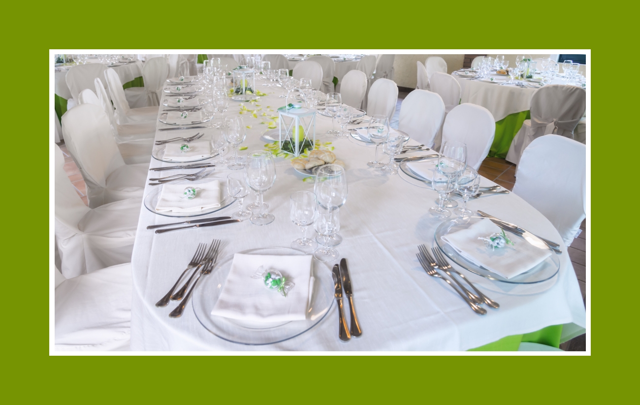 Tischdeko Kommunion – Grün-Weiß